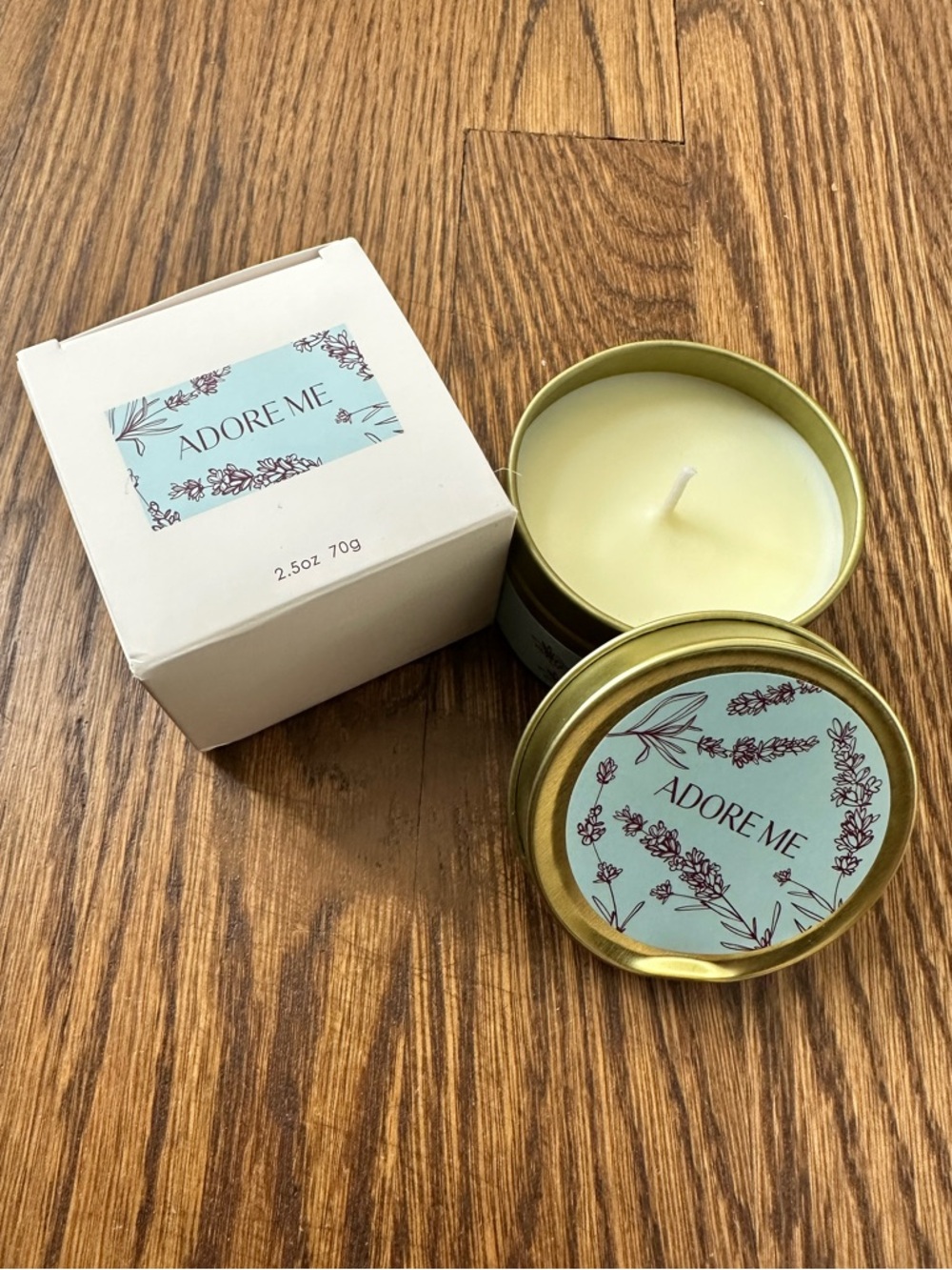 Adore Me French Lavender Soy Wax Candle (new in box)